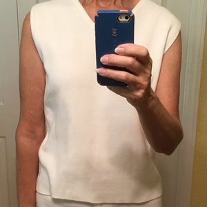 Esperanto White Sleeveless Knit Top size S EUC